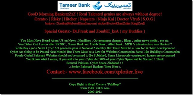 This Time Telenor's Tameer Bank Gets Hacked