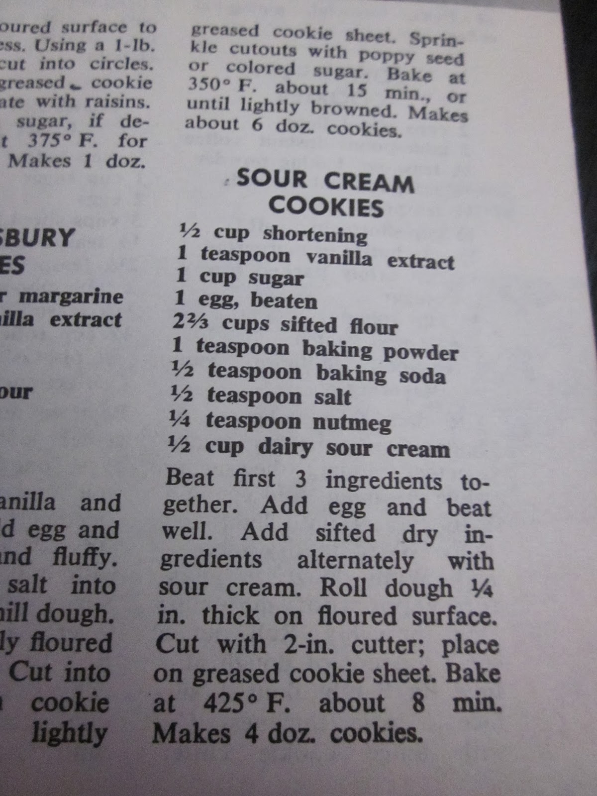 Grandma's Vintage Recipes SOUR CREAM COOKIES