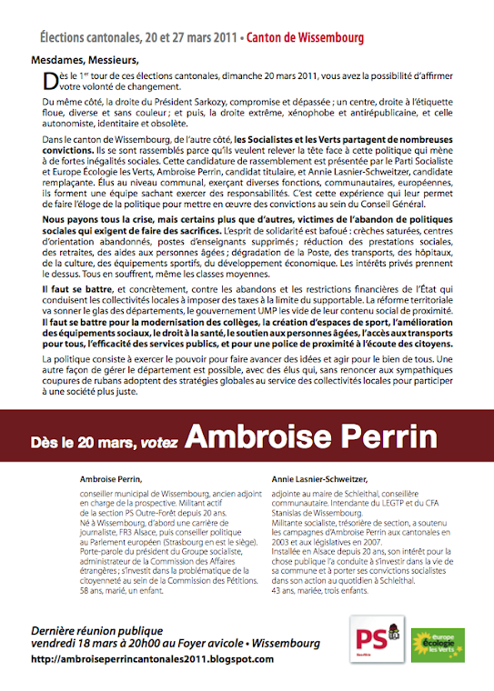 Dès le 20 mars, votez Ambroise Perrin !