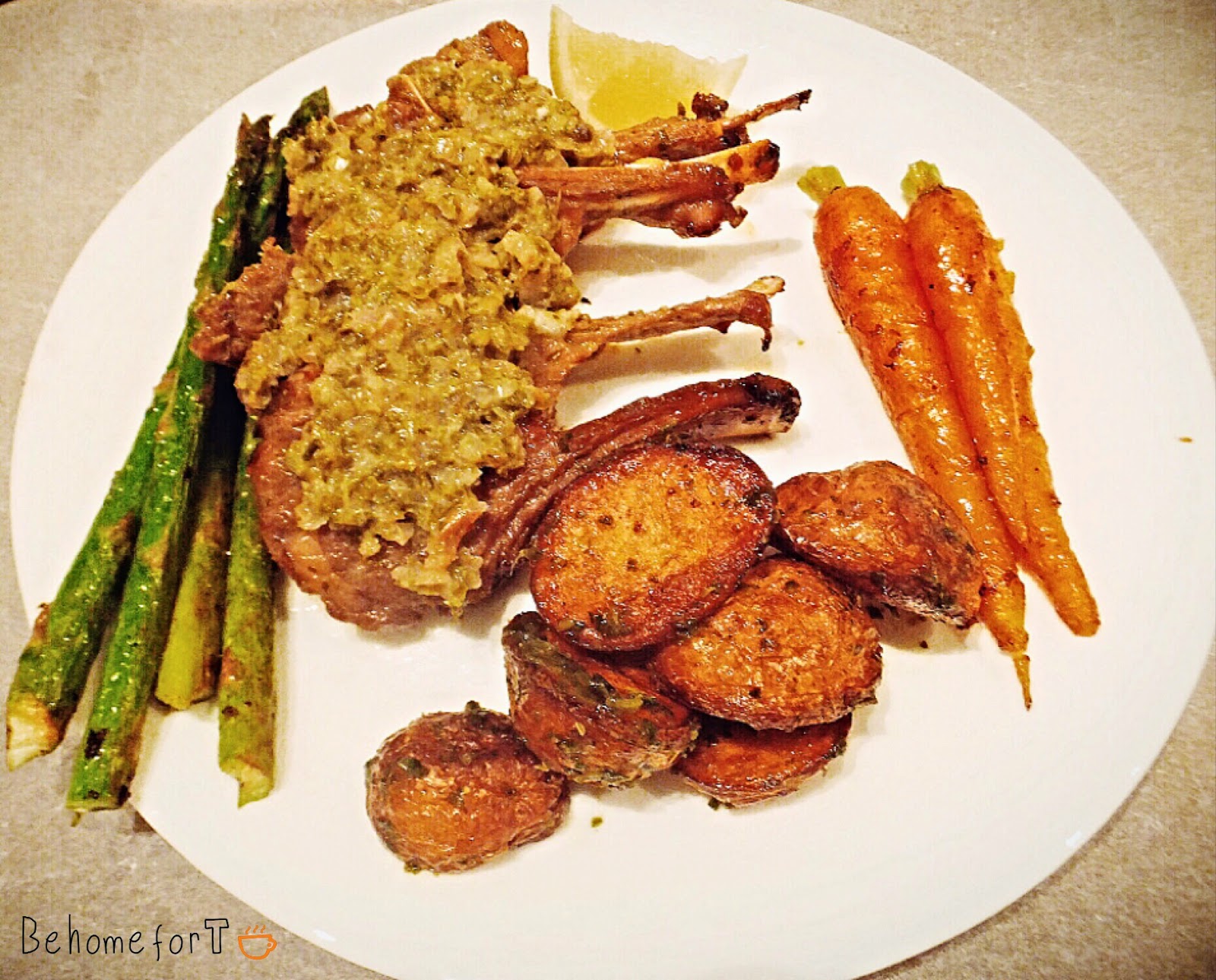 behomeforT Easter. Martha Stewart's Roast Rack of Lamb with Mint and