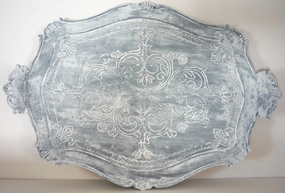 Green Willow Pond Tray with Old World Finish and Craft Room Progress