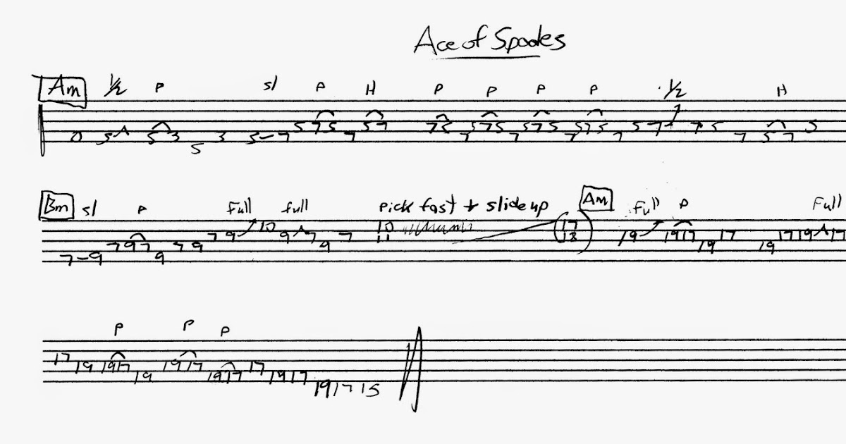 Six String Obsession Ace of Spades guitar solo w/tabs