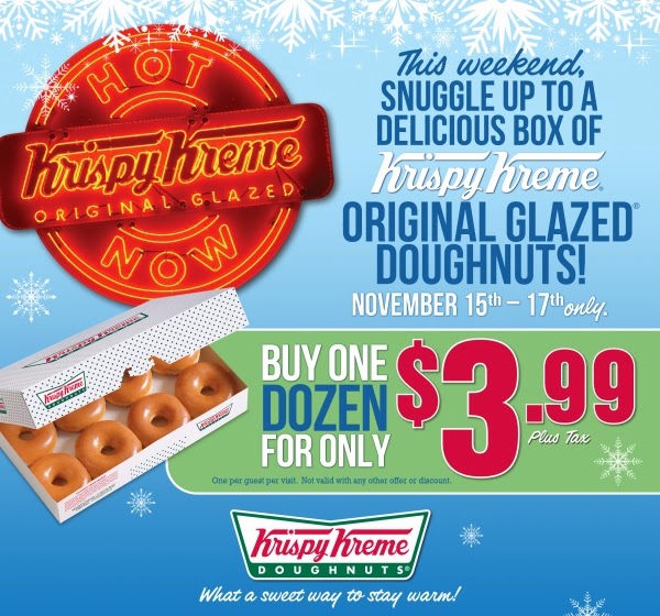 FREE IS MY LIFE DISCOUNT 3.99 for 1 Dozen Krispy Kreme Glazed