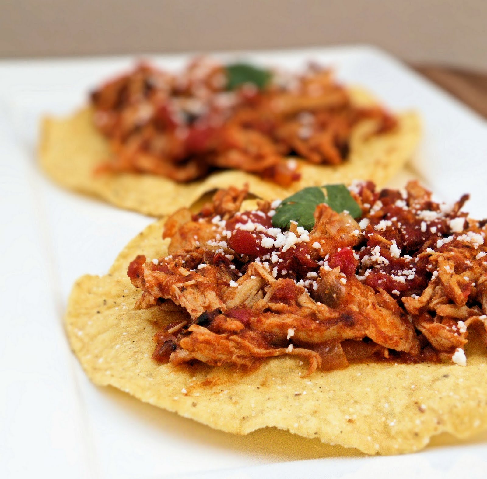 Vittles and Bits Chipotle Chicken Tostadas