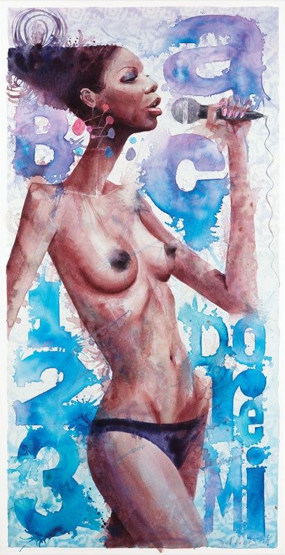 Marcelo Daldoce pinturas aquarelas mulheres seminuas playboy