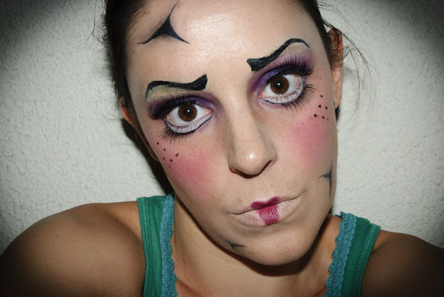 Maquillaje Halloween 1: Muñeca, Halloween Make up 1: Doll, special effects, efectos especiales, Silvia Quirós