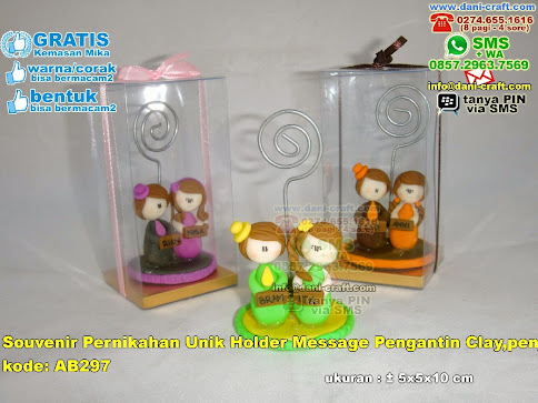 Souvenir Pernikahan Unik Holder Message Pengantin Claypenjepit Fotomemo