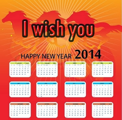 Horse Year Calenders Happy New Year Wishes Greetings Cards 2014 Images Wallpapers