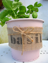 pink basil pot