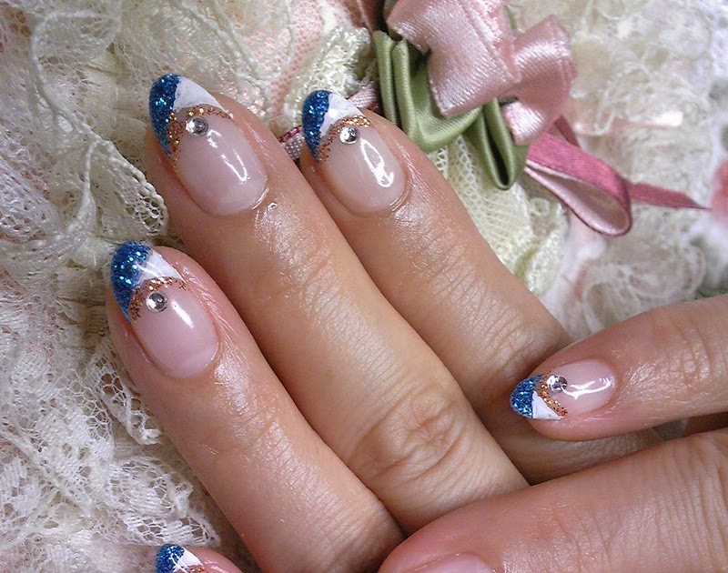 colored french nail idea