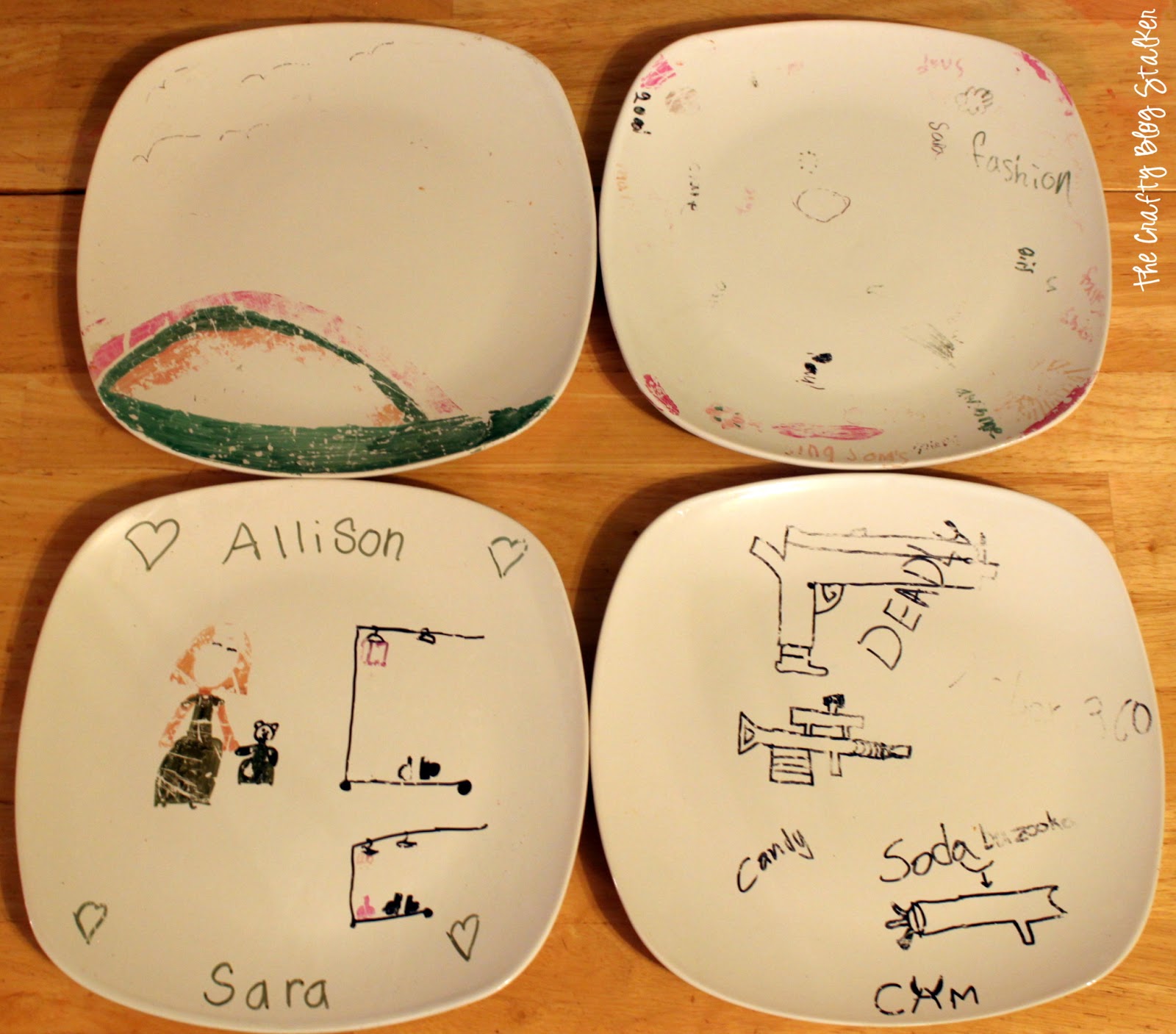 Personalized Ceramic Plates w/ Sharpies The Crafty Blog Stalker