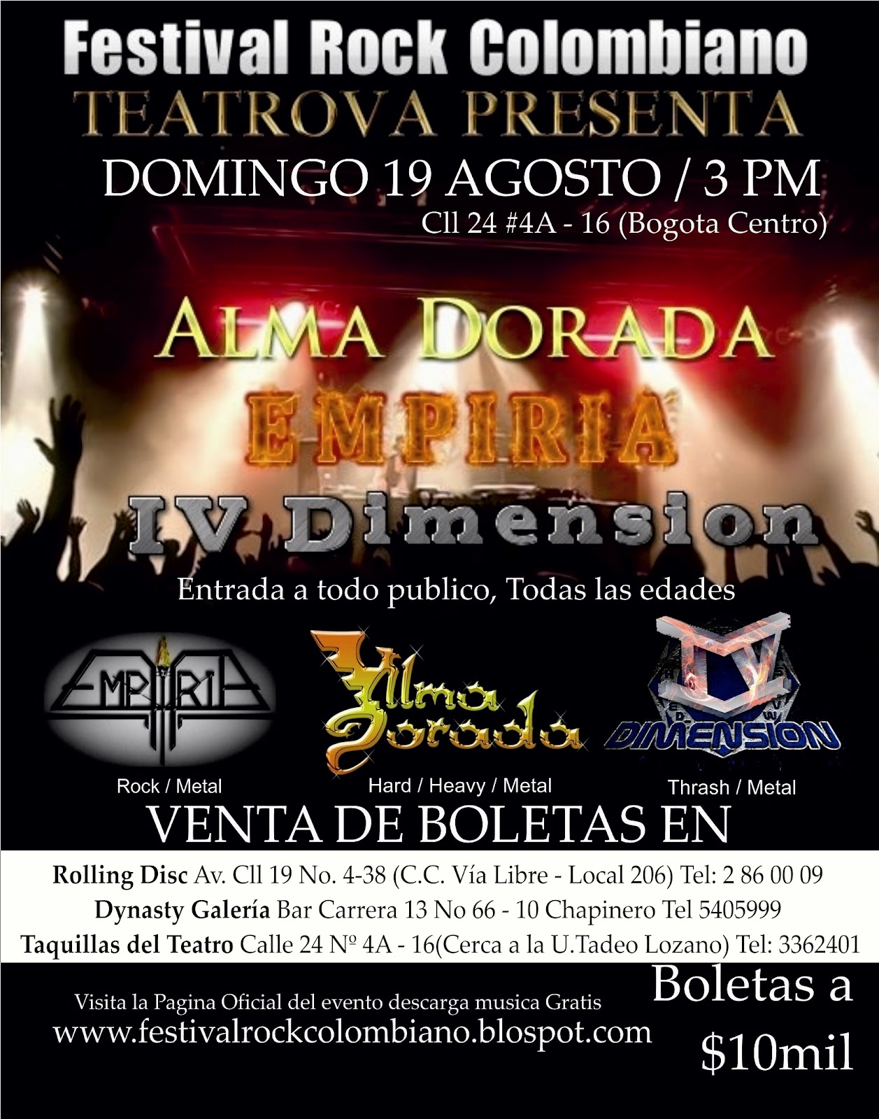 FESTIVAL ROCK COLOMBIANO TERA ROCK EVENTOS