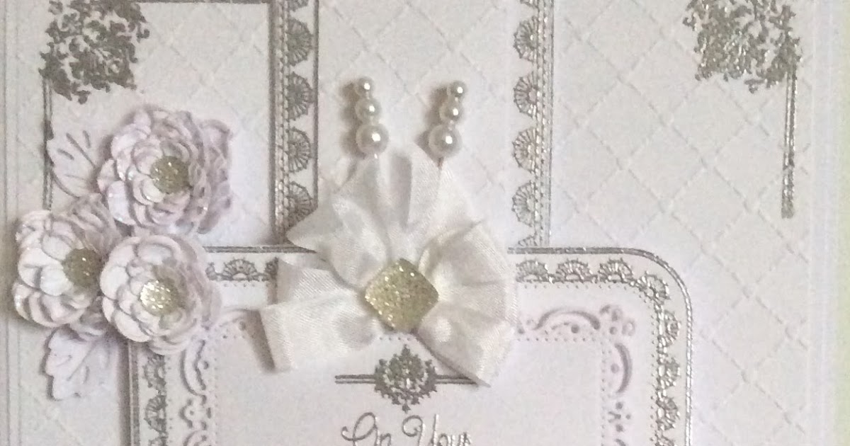 Phills' Crafty Place A4 White & Silver Embossed Wedding Card