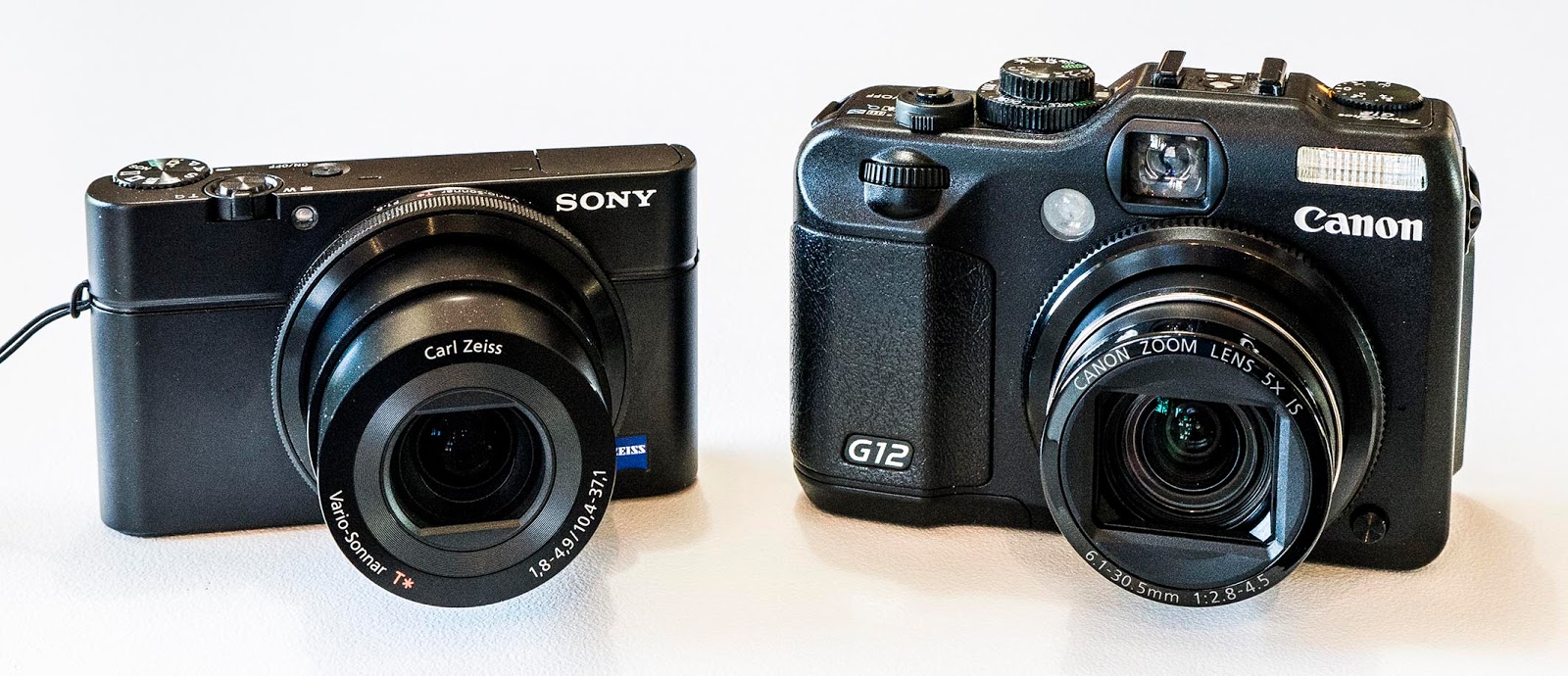 Camera Ergonomics Advanced Compacts Sony RX100vsCanon G12