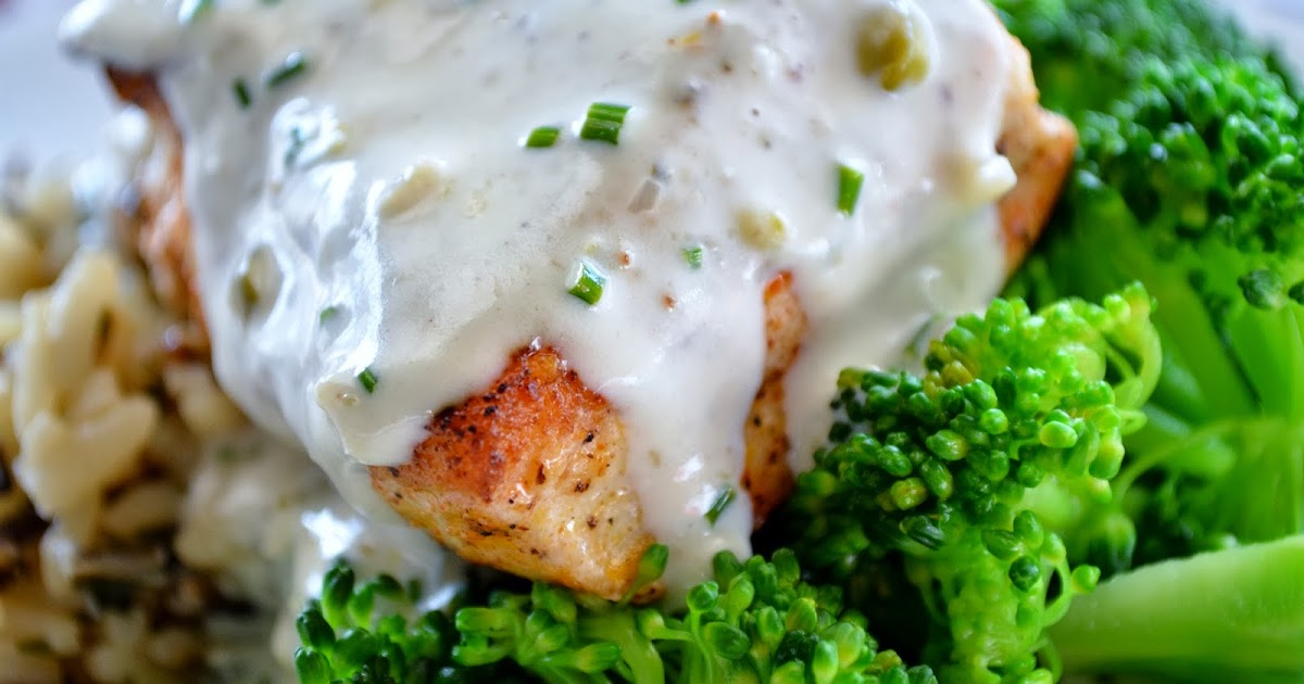 Basil PanSautéed Halibut with CaperChive Cream Sauce