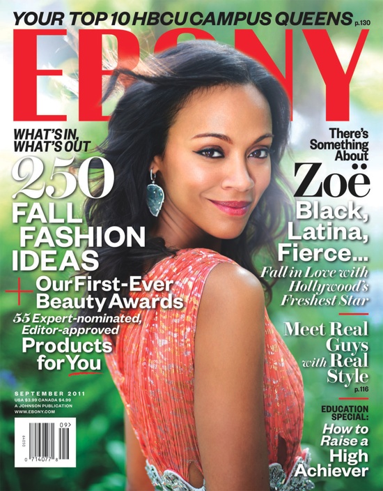 Memoirs of a Couture Closet: Fashion Glimpse: Zoe Saldana covers Ebony