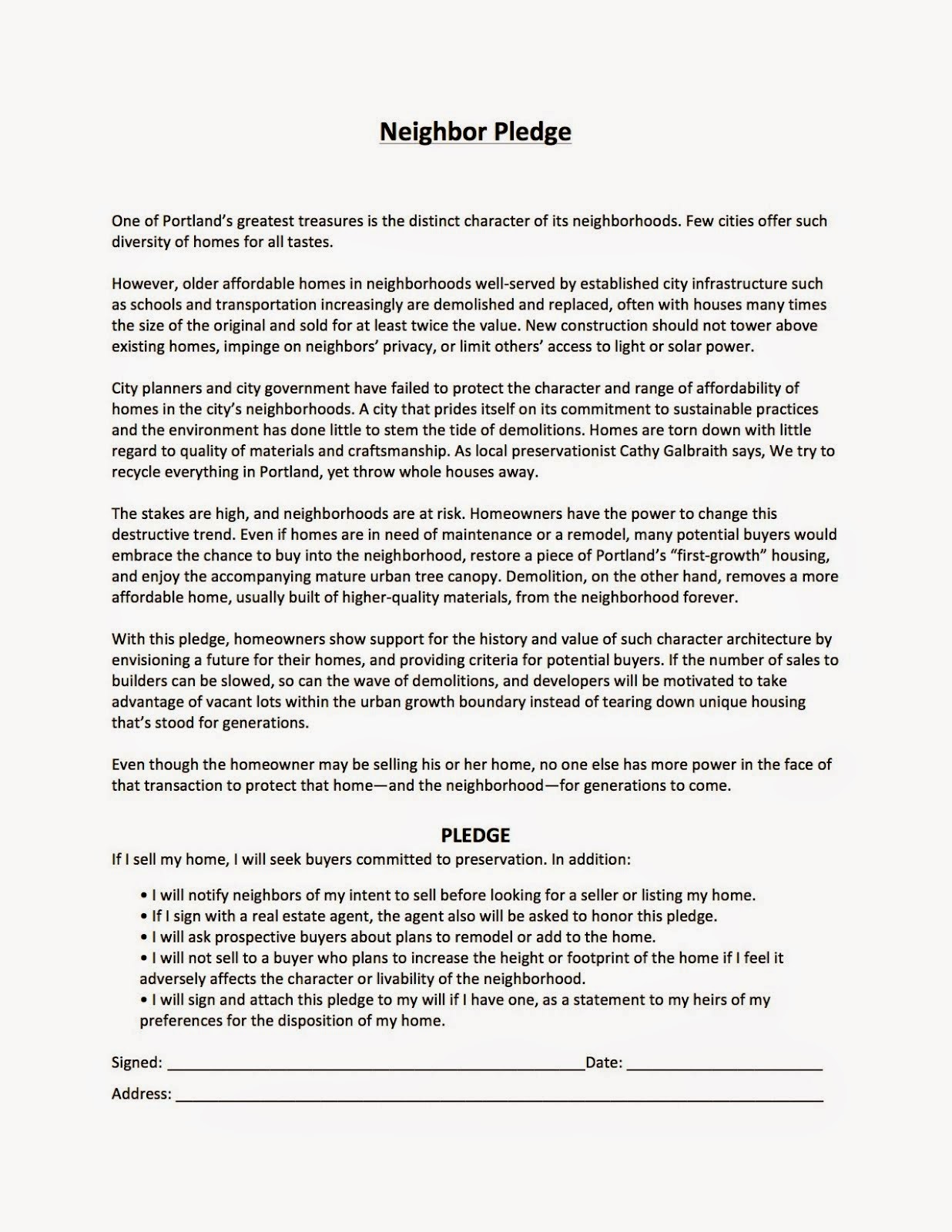 Take the neighbor pledge! Print or copy text from full-size version at bottom of blog page