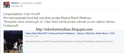 Bravo "Facebook" - Felicidades Tokio Hotel!!! TH's+Aliens