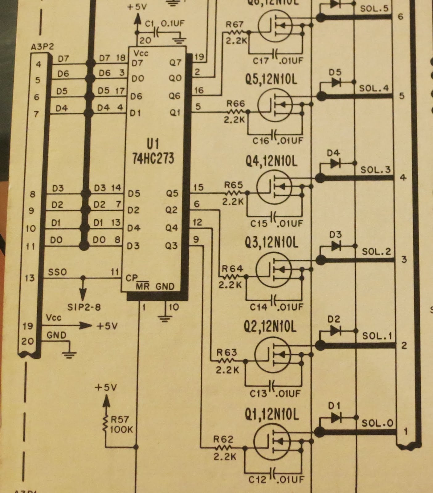 The first thing I was curious about was if the switches on the playfield were jammed on or had wiring issues. I used my DMM and confirmed full resistance ...