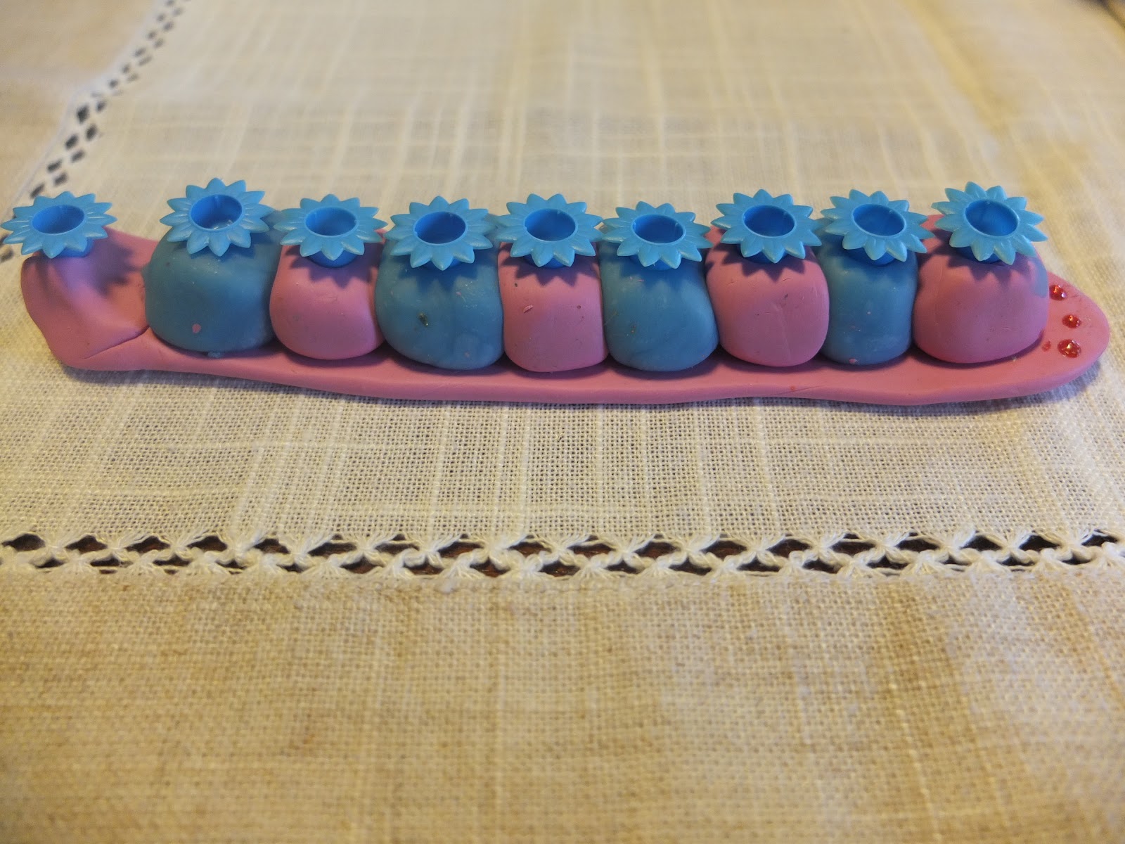 our Jewish little place Channukah polymer clay menorah