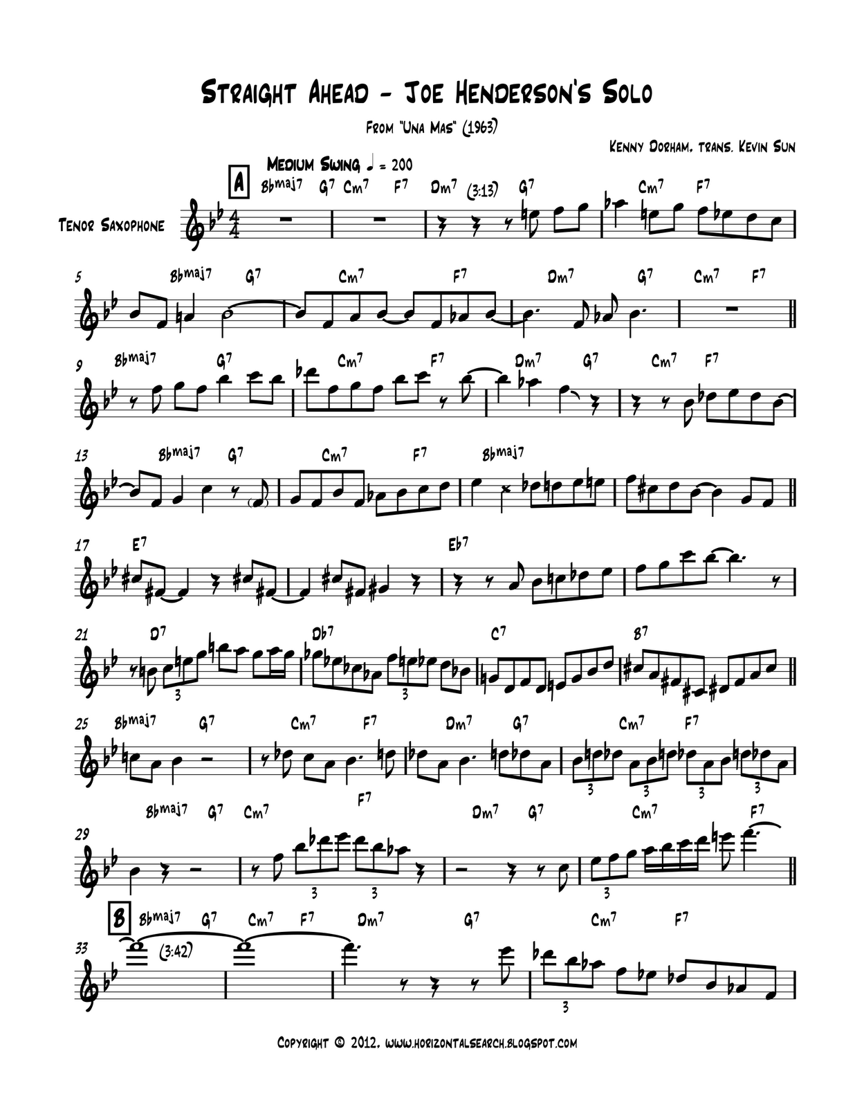 Joe Henderson on "Straight Ahead"