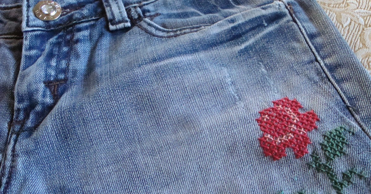 Χειροτεχνήματα Κεντήστε το τζιν σας σταυροβελονιά !!!!! / Cross stitch