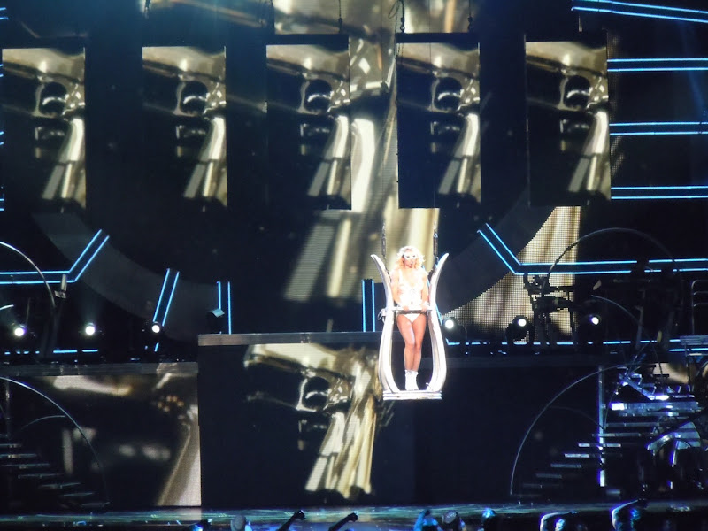 Britney Spears suspended over stage