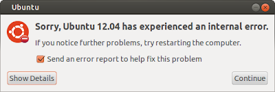 Sorry, Ubuntu 12.04 has experienced an internal error
