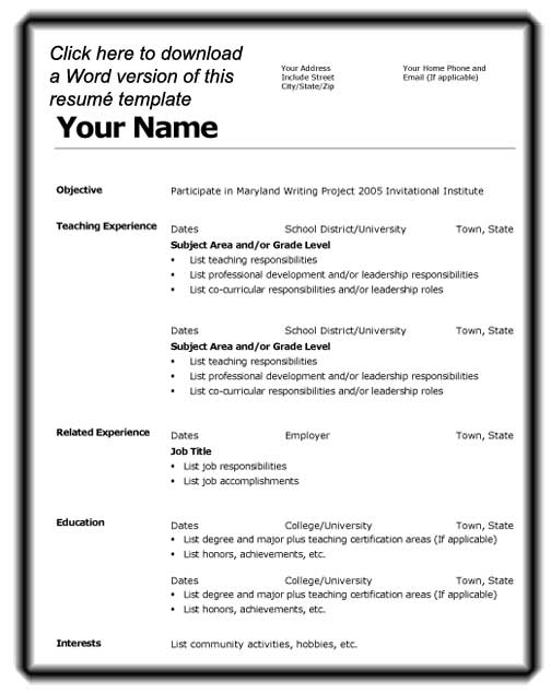 resume format slim image