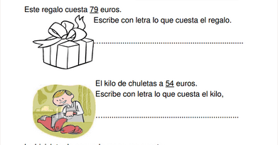 Empiezo 1º y 2º de primaria.: Escribir números con letra.