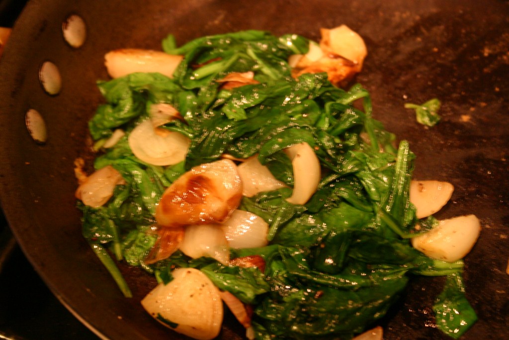 Be A Better Cook Roasted Shallots and Spinach