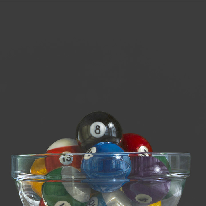 Paintings in Oil A Bowl of Pool Balls