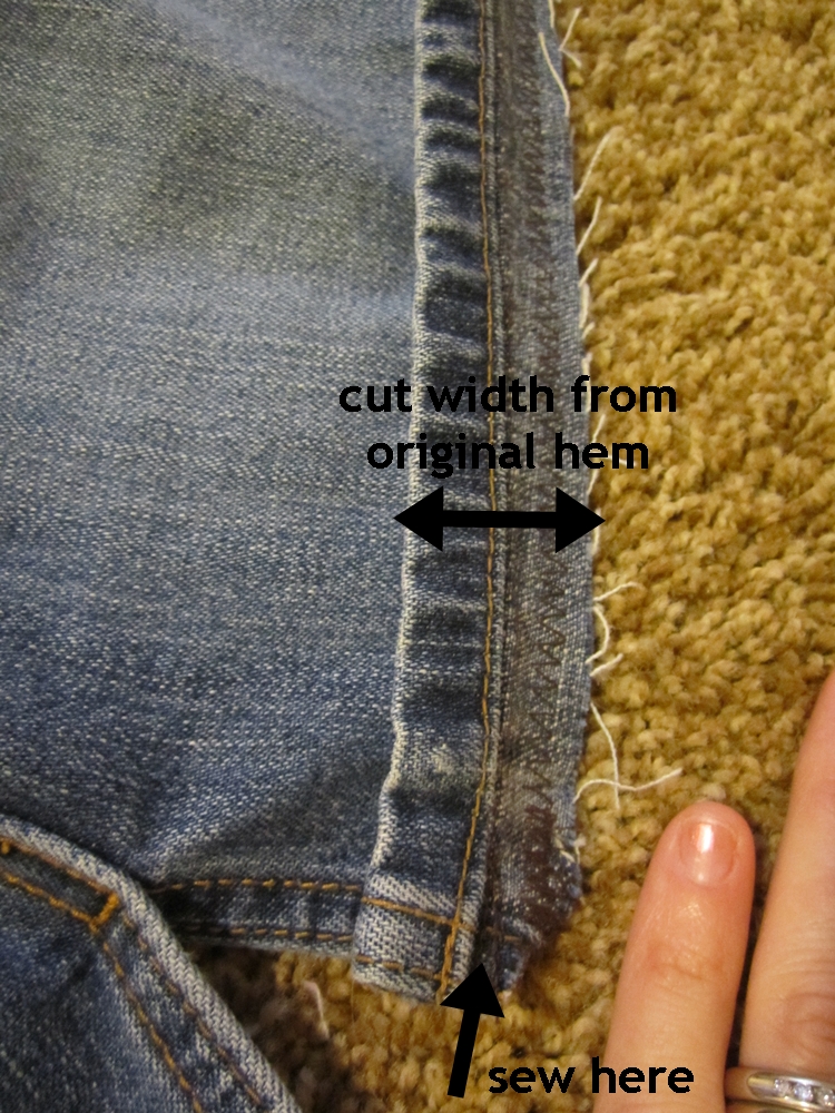 A Day in the Life Too... a blog about modest style How to hem denim & keep the factory edge