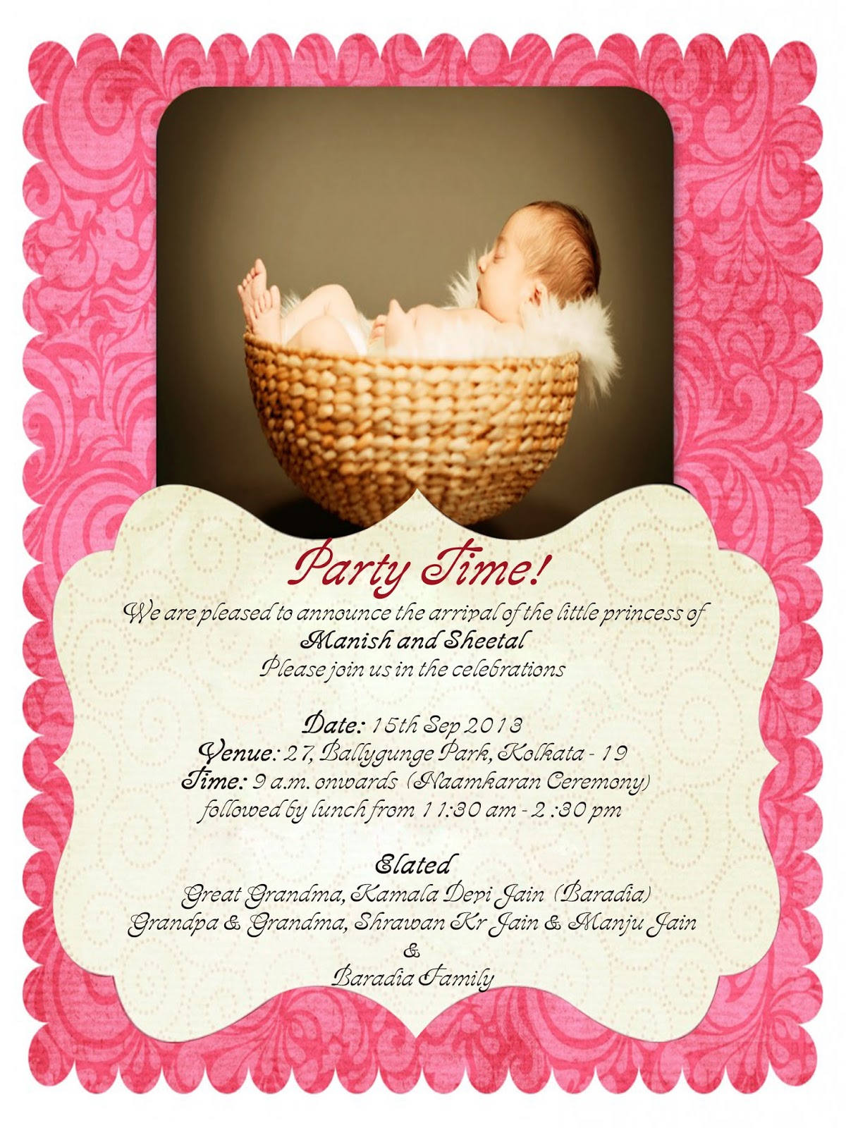 cradle ceremony invite delli beriberi co invitation of naming ceremony message