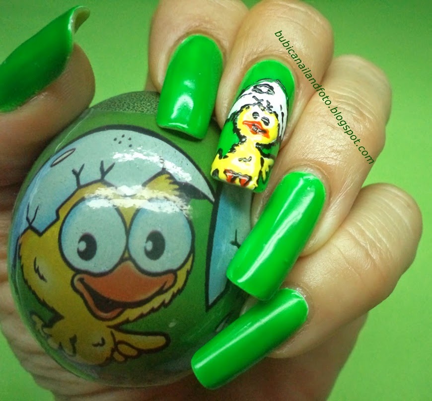 simple nails 766 chicken nails, Easter nail art