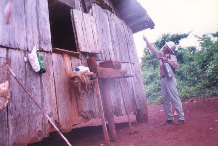 Malaeiro burrifando  DDT