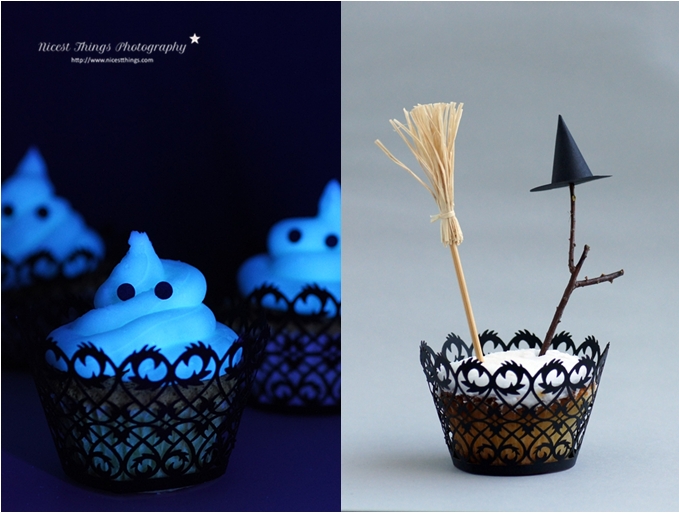 Halloween Cupcakes: Glow In The Dark Cupcakes und Hexen Cupcakes