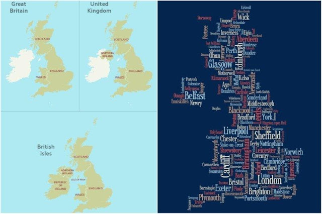Mapas de Gran Bretaña, Reino Unido e Islas Británicas