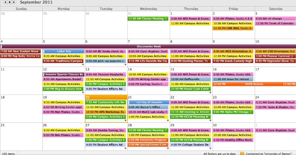 Doza in Denver Colorcoded calendars make a comeback