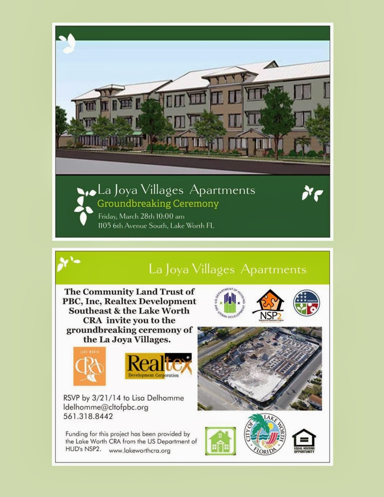 Lake Worth Beach City Limits La Joya Villages Groundbreaking 3/28/14