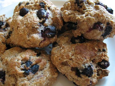 Whole Wheat Blueberry Tea Biscuits with Dried Cherries