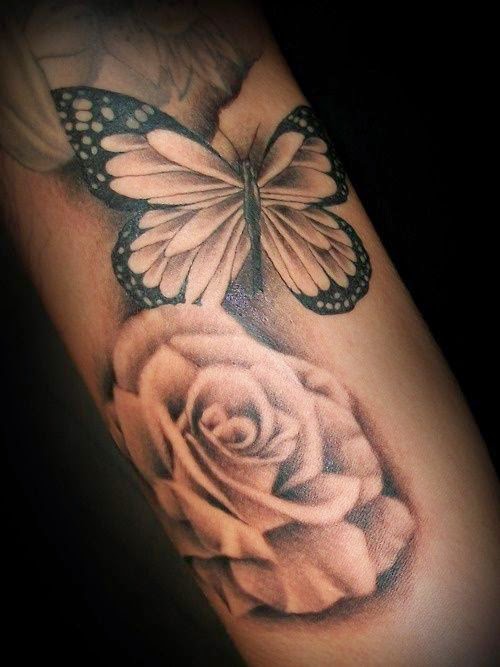 Butterfly and Flower Tattoos Butterfly and Flower Tattoos