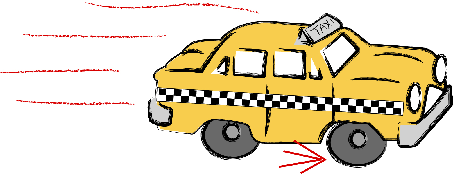 This cab was entirely on