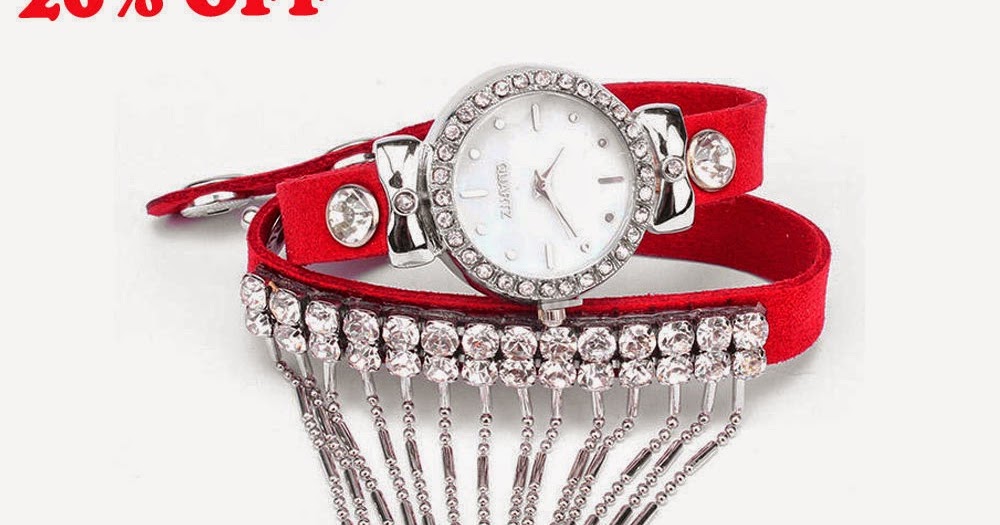 20 OFF on Leather Bracelet Crystal Stone Watch by Daraz.pk Daily
