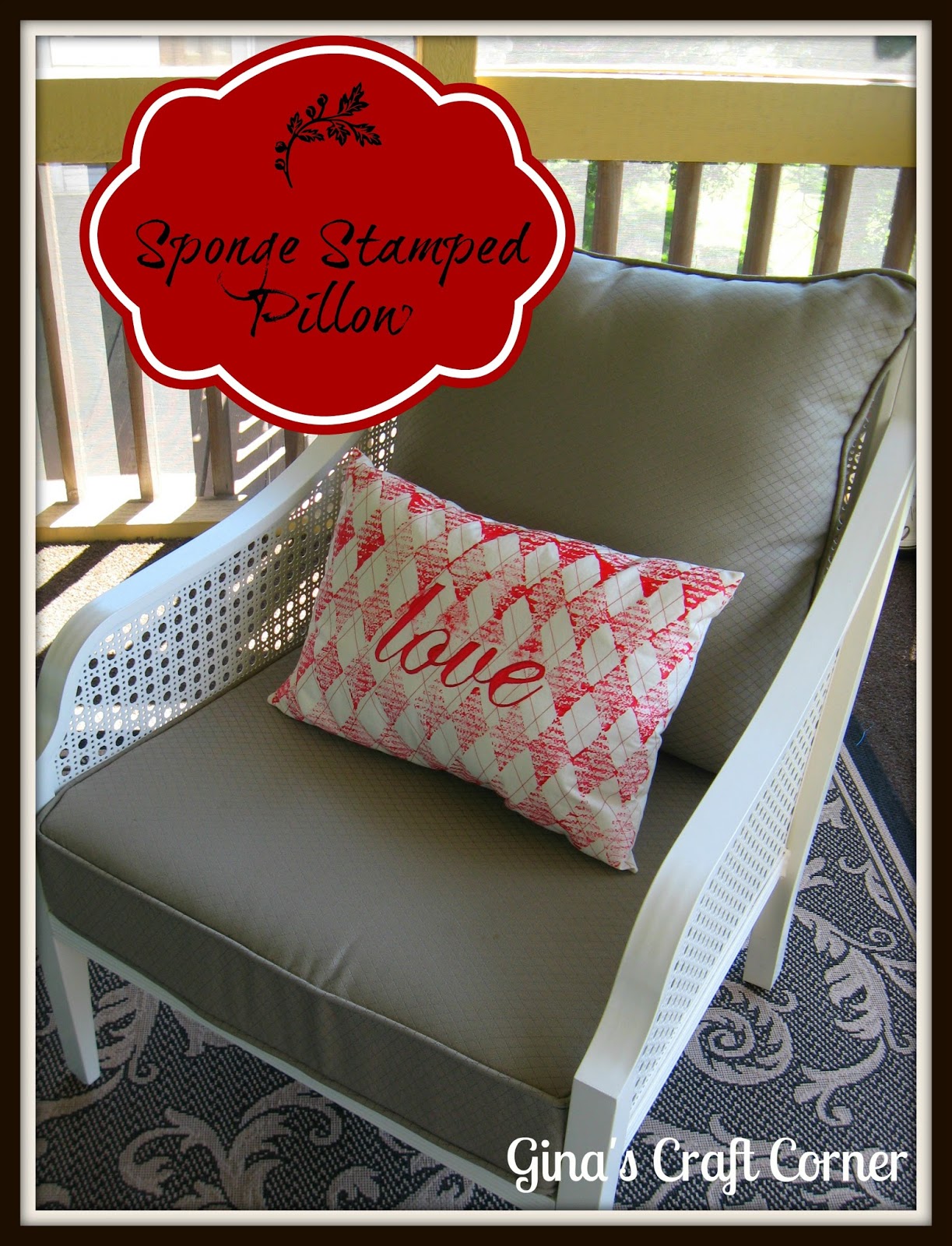 Gina's Craft Corner Painted Fabric Pillows Stamping How to (Post 1 of 2)
