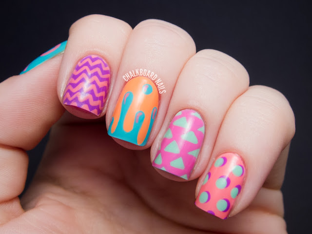 Chalkboard Nails: Hipster Mix and Match Nail Art