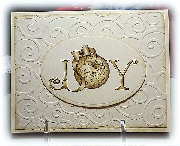 Karen pedersen: "joy" christmas card Bloomin' Paper: December 2011
