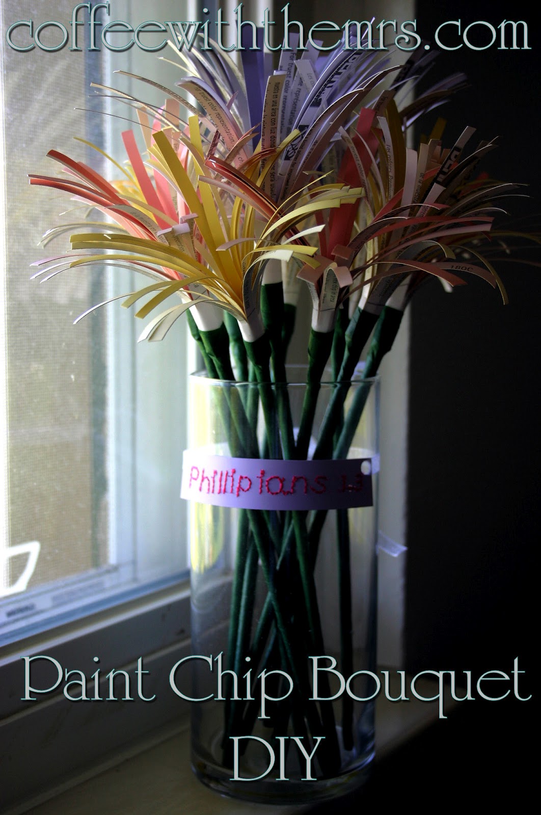 Paint Chip Bouquet DIY Amy Clary
