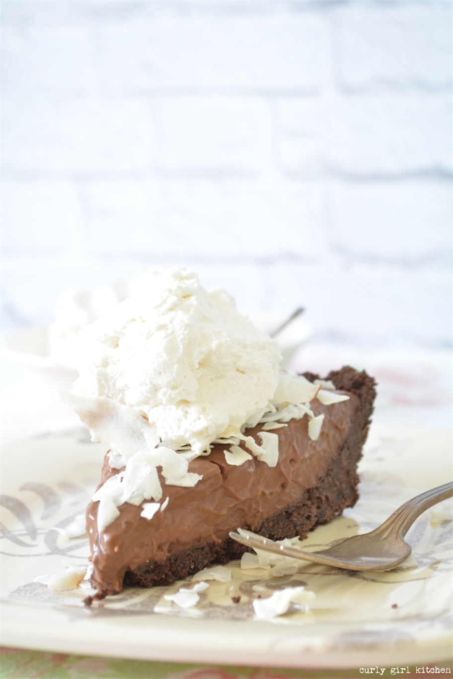 Curly Girl Kitchen Chocolate Cream Pie with Bourbon Vanilla Whipped Cream
