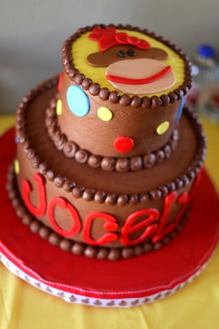 Sock Monkey Birthday Cake on Happy 1st Birthday Jocelyn